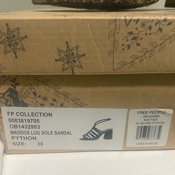 NWT FREE People Women’s Python Collette Sandal-size 8 - Picture 3 of 4